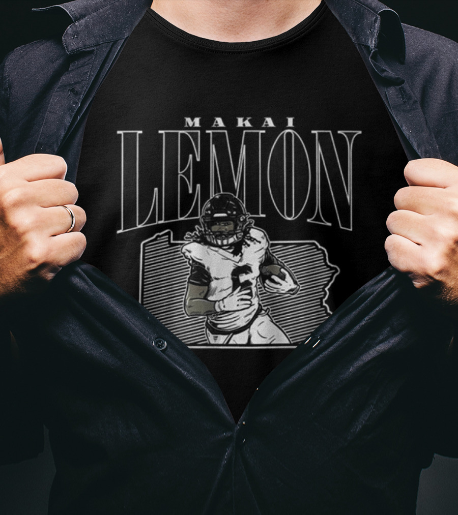 Makai Lemon State Star Football Player In Action T-Shirt
