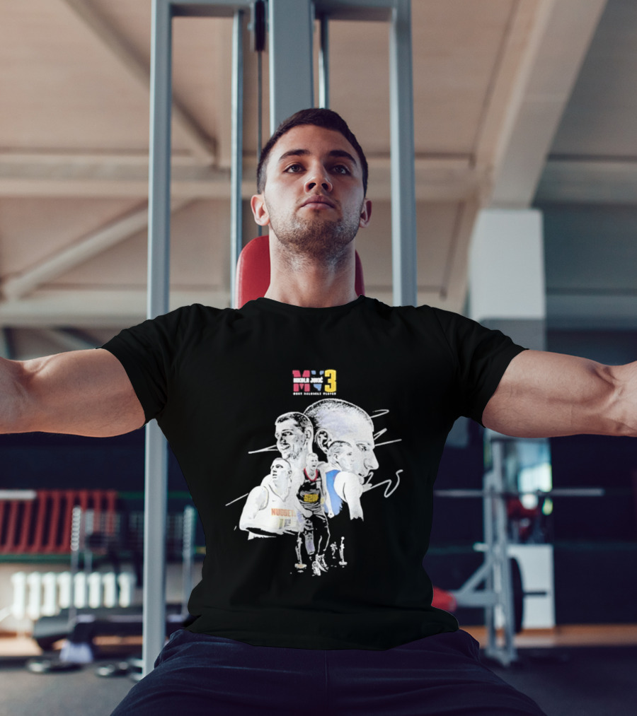 Denver Nuggets Nikola Jokic 3 MVP Basketball Art NBA 15 T-Shirt