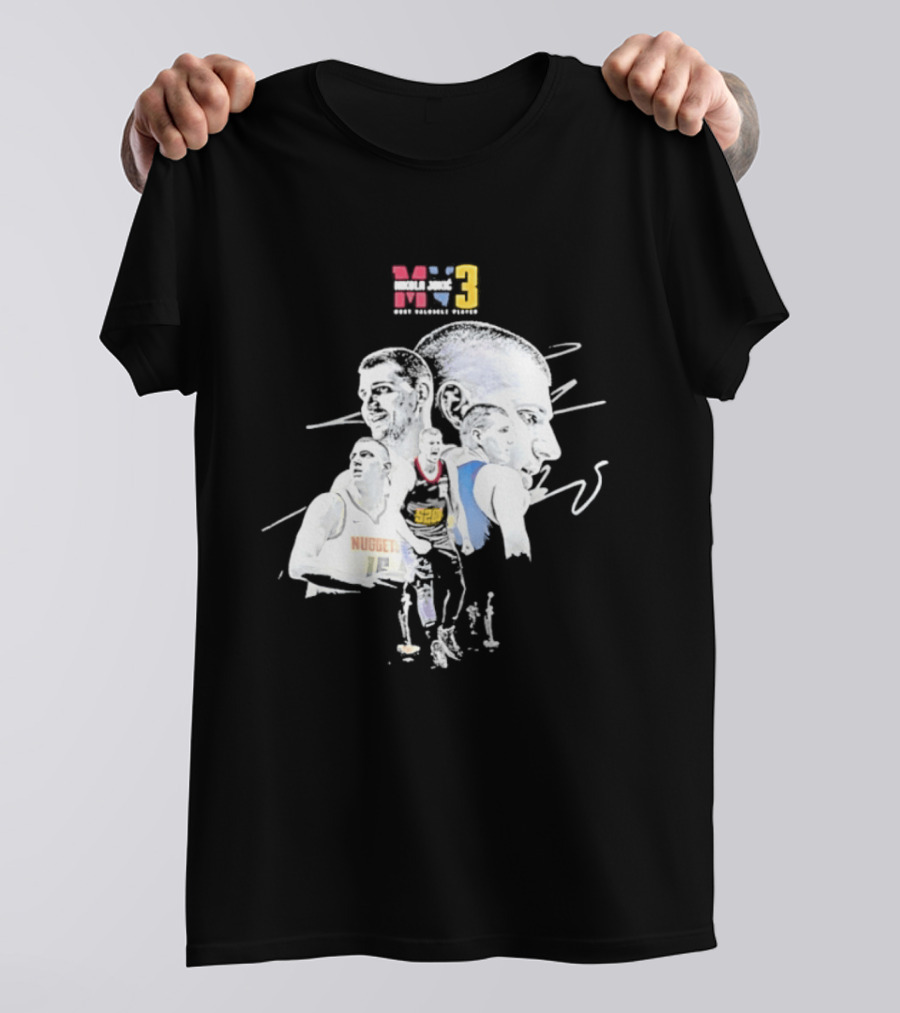 Denver Nuggets Nikola Jokic 3 MVP Basketball Art NBA 15 T-Shirt