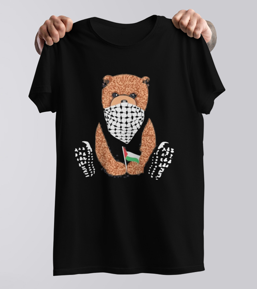 Pali Bear Palestinian Flag Face Covering T-Shirt