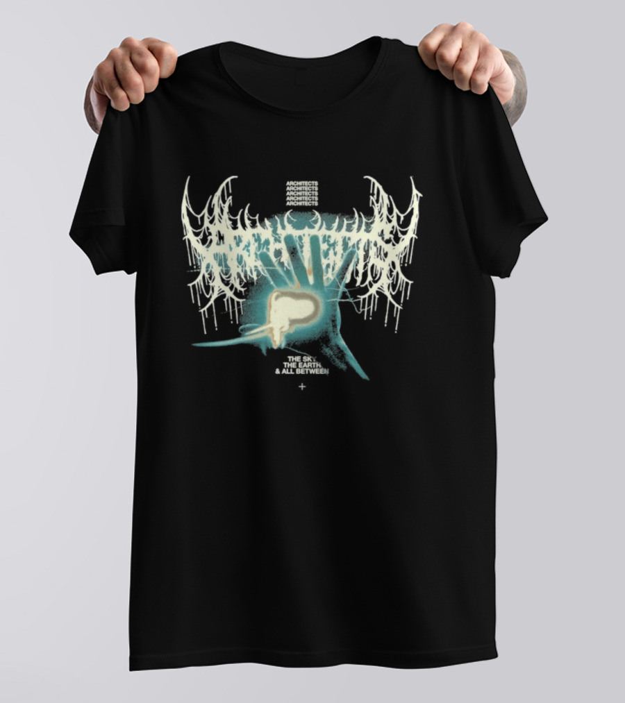 Architects The Earth The Sky And All Between Hand Unique Skull Wings T-Shirt