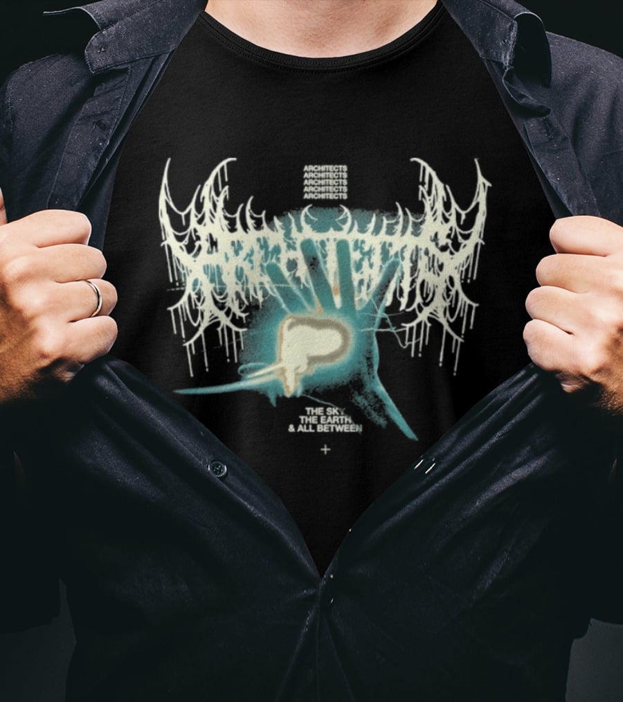 Architects The Earth The Sky And All Between Hand Unique Skull Wings T-Shirt