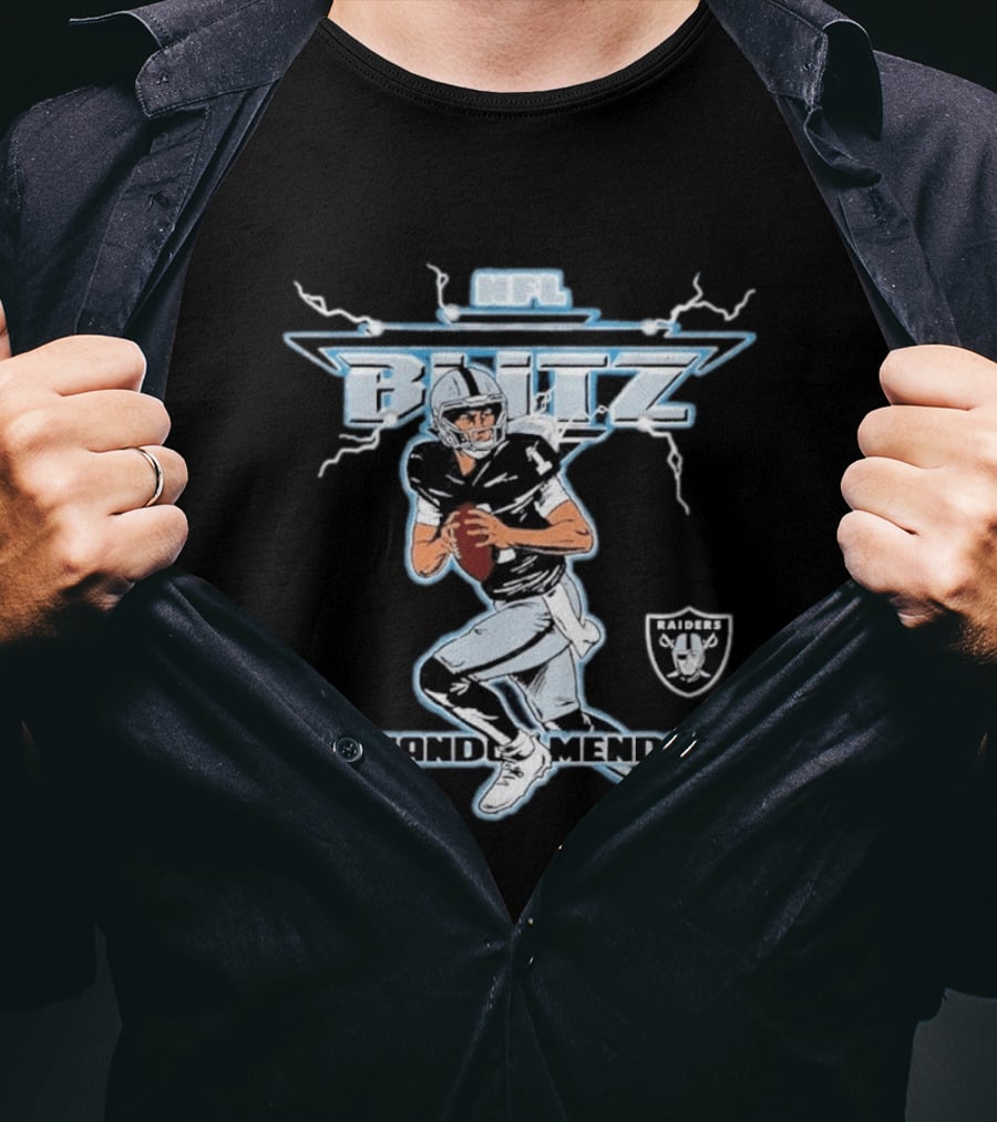 NFL Blitz Fernando Mendoza Raiders Football 2026 Draft Pick Player T-Shirt