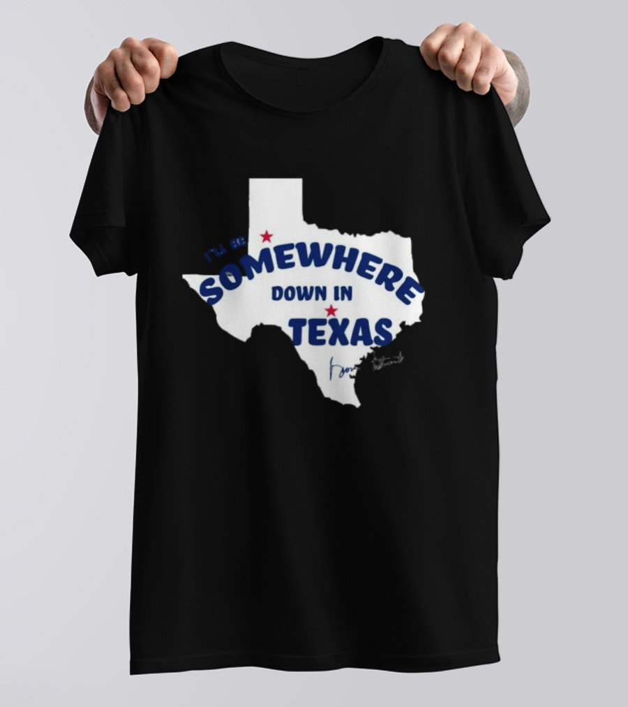George Strait 2026 Spring Tour I'll Be Somewhere Down In Texas Map T-Shirt