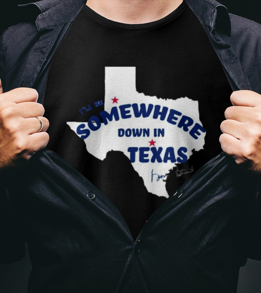 George Strait 2026 Spring Tour I'll Be Somewhere Down In Texas Map T-Shirt