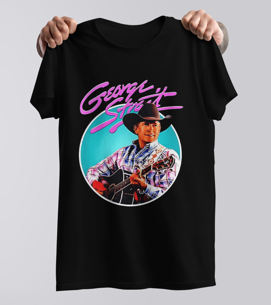 George Strait Country Music Legend Cowboy Hat And Guitar T-Shirt