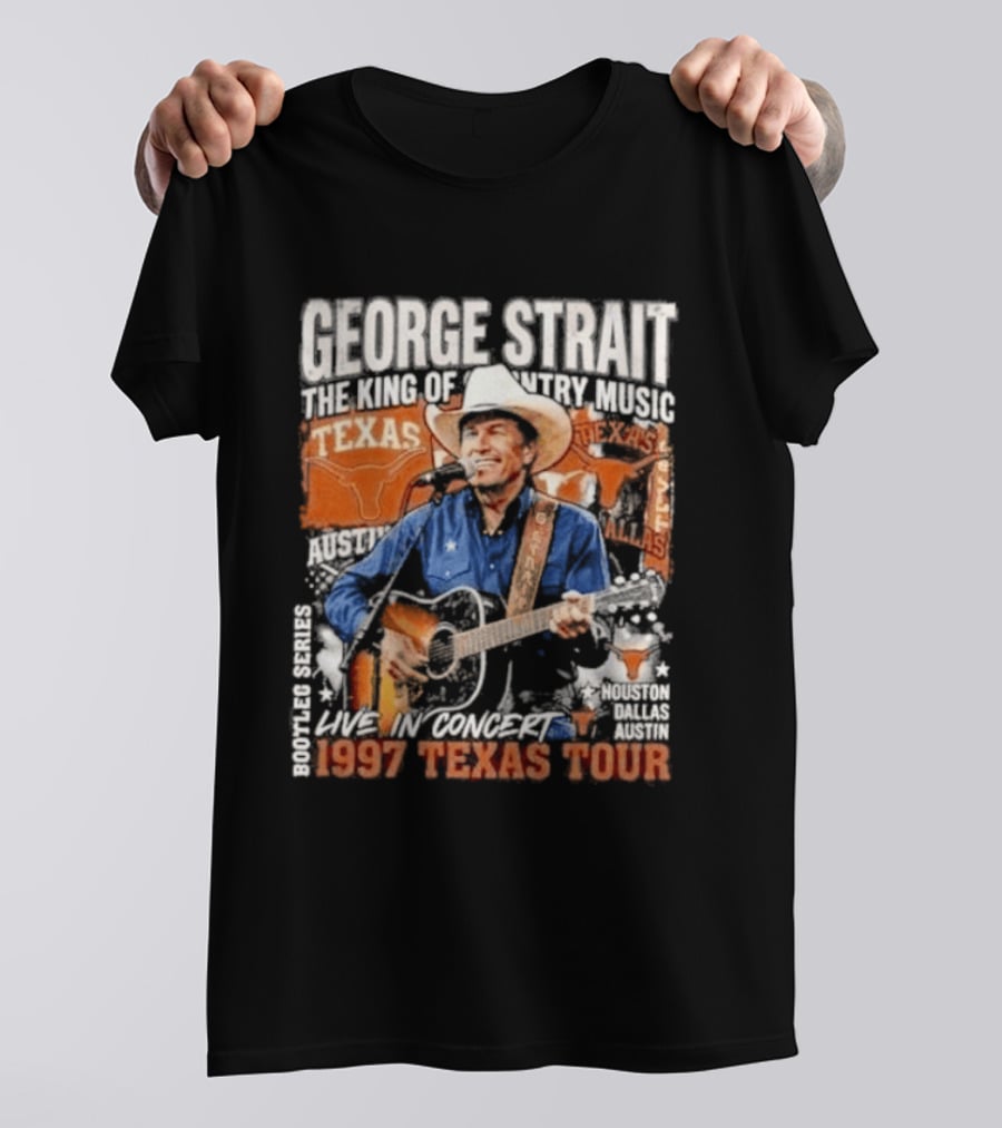 George Strait The King Of Country Music 1997 Texas Tour May 15 2026 Moody Center Austin TX NCAA Texas Longhorns T-Shirt
