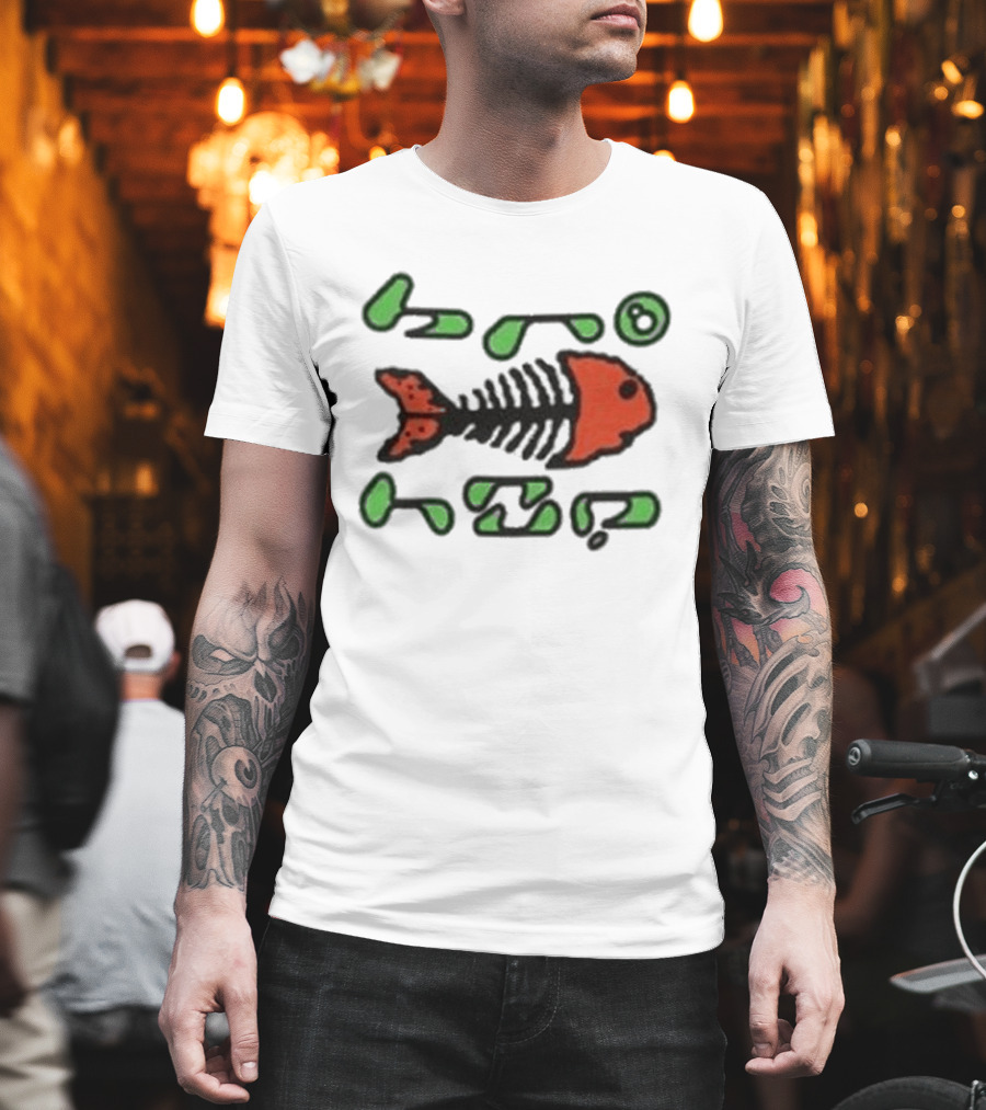 Bronze56k Fish Tech Forest Skeleton T-Shirt