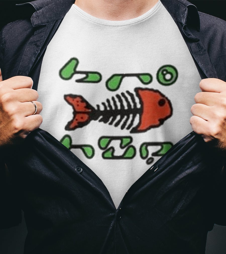Bronze56k Fish Tech Forest Skeleton T-Shirt