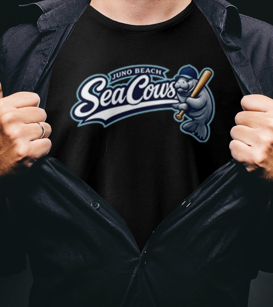 Juno Beach Sea Cows Baseball Manatee Team Sports Fan T-Shirt