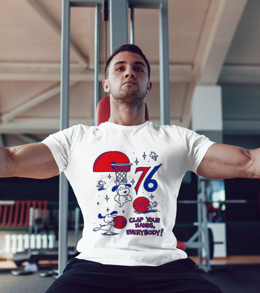 Ghost Bongo Sixers 76 Clap Your Hands Everybody Basketball Stars T-Shirt