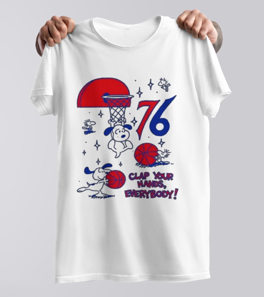Ghost Bongo Sixers 76 Clap Your Hands Everybody Basketball Stars T-Shirt