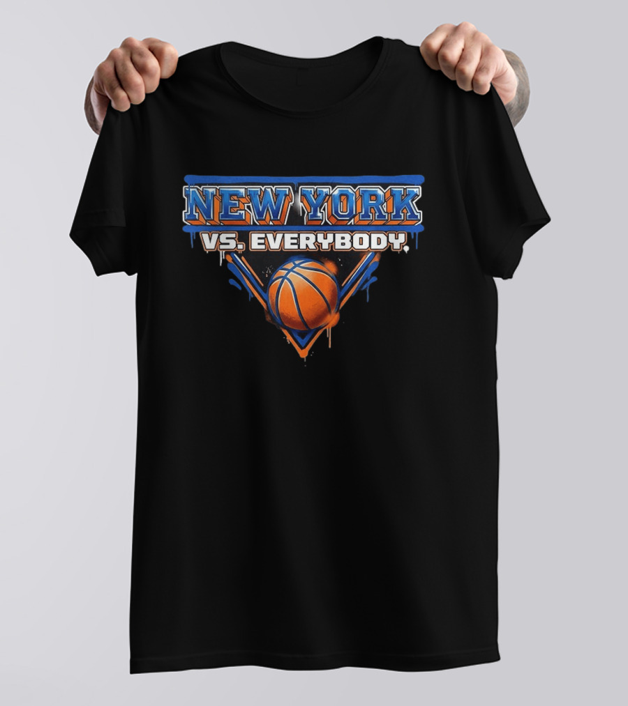 New York Vs Everybody Basketball Mets Fan T-Shirt