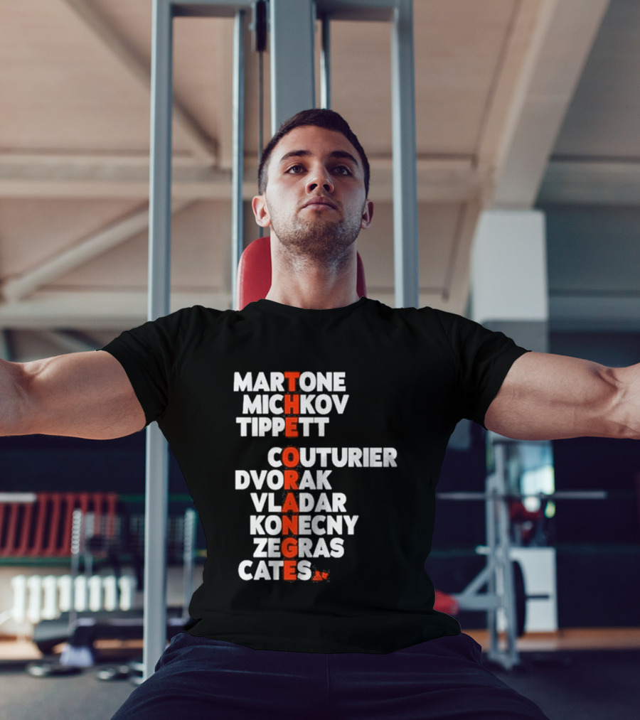 Philadelphia Hockey Martone Michkov Tippett The Orange Names Couturier Dvorak Vladar Konecny Zegras Cates T-Shirt