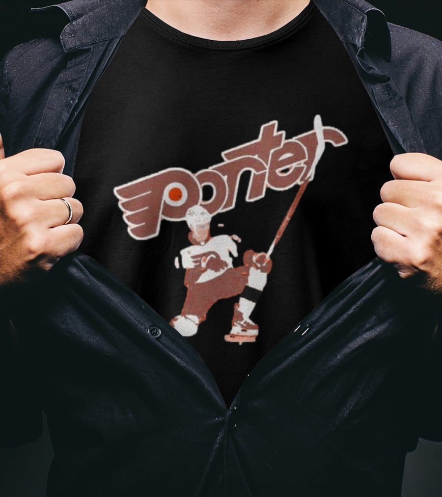 Porter Martone Philadelphia Flyers Hockey Player Action Pose T-Shirt