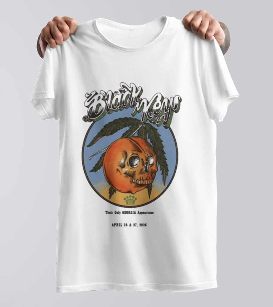 The Black Keys 2026 Atlanta Peach Skull April 26 27 Tour Date T-Shirt