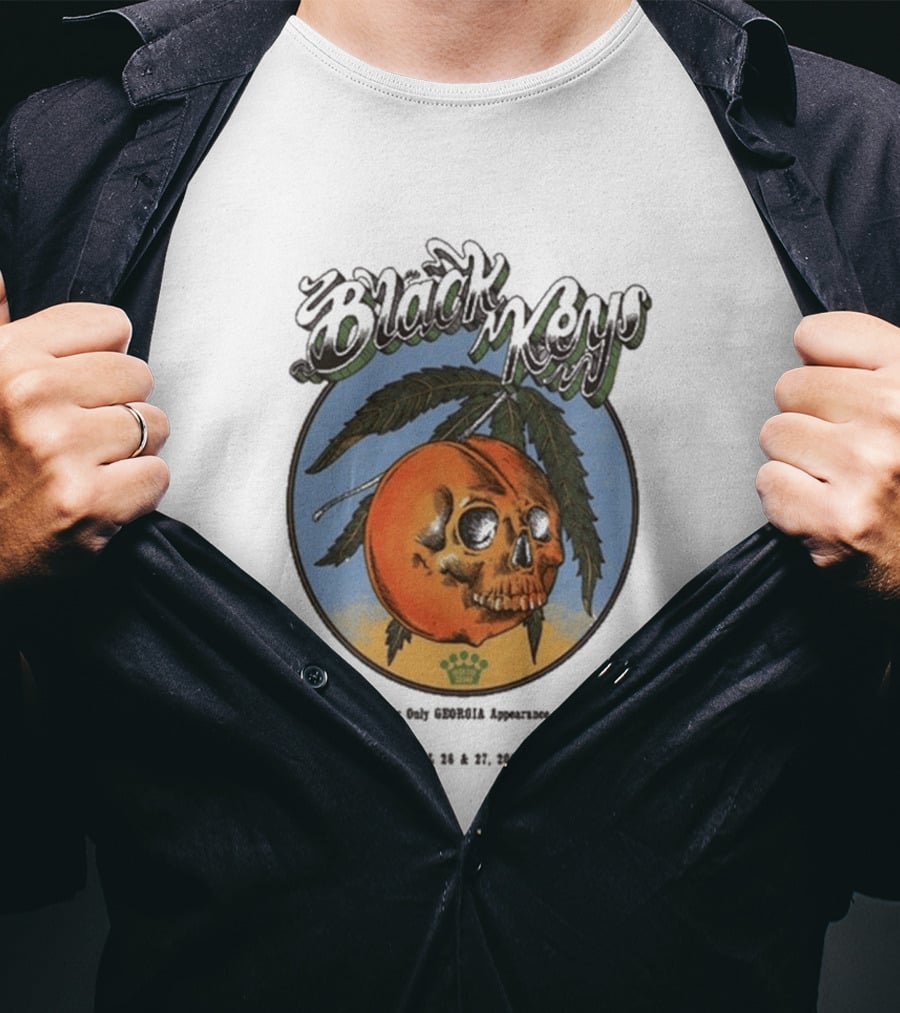 The Black Keys 2026 Atlanta Peach Skull April 26 27 Tour Date T-Shirt