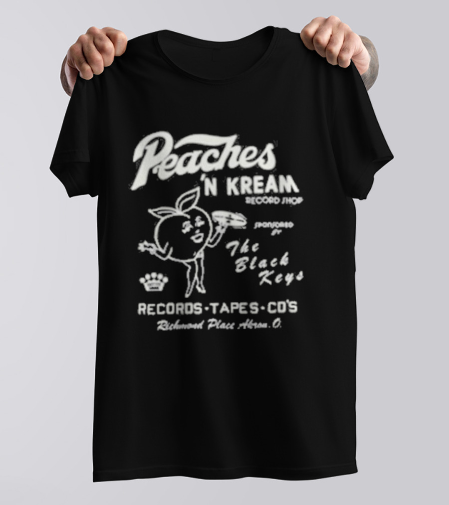 Peaches N Kream Records Promoted By The Black Keys Records Tapes CDs Atlanta GA T-Shirt