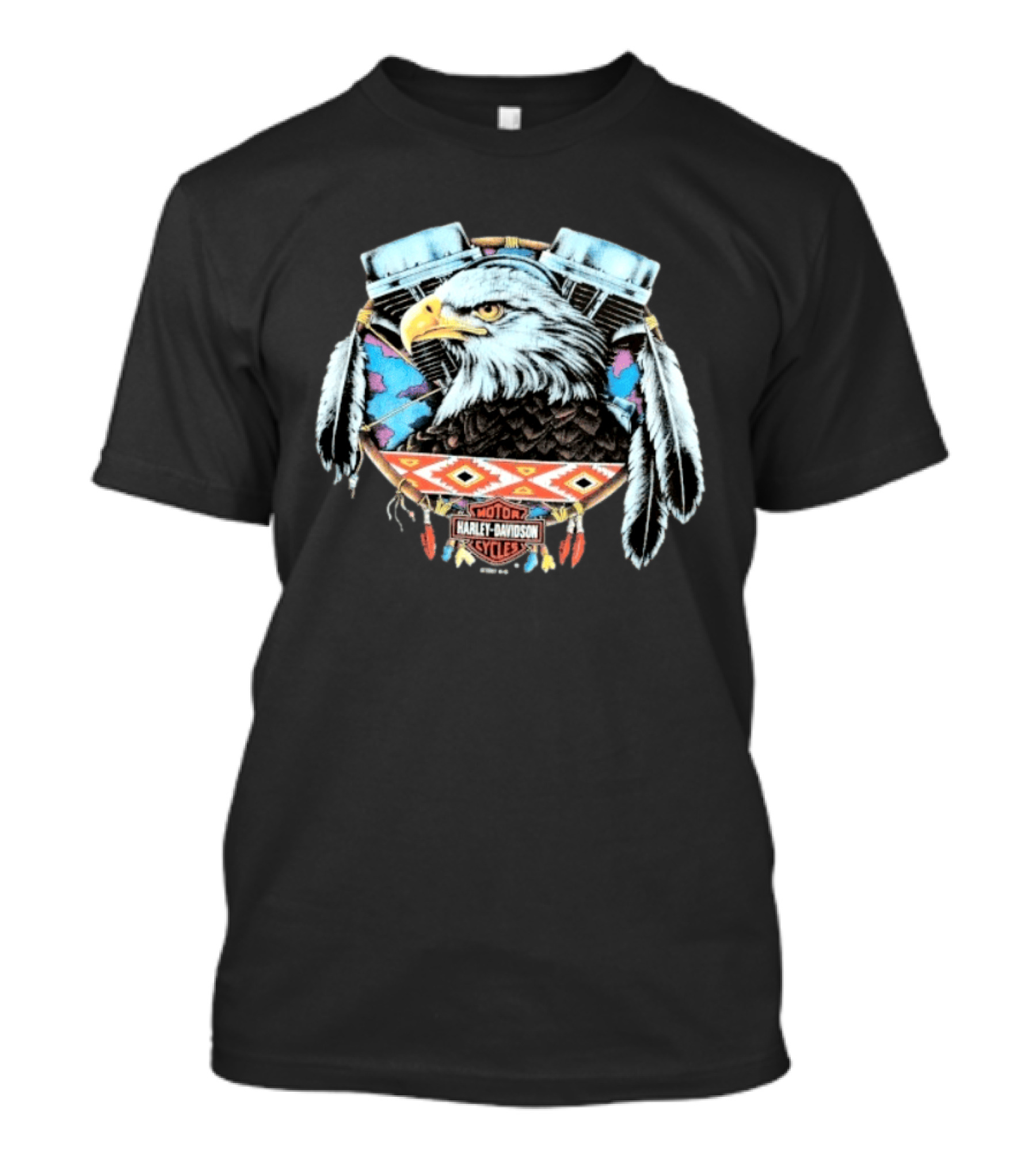 Harley Davidson 1990s Eagle Dreamcatcher V Twin Motor Cycles T-Shirt