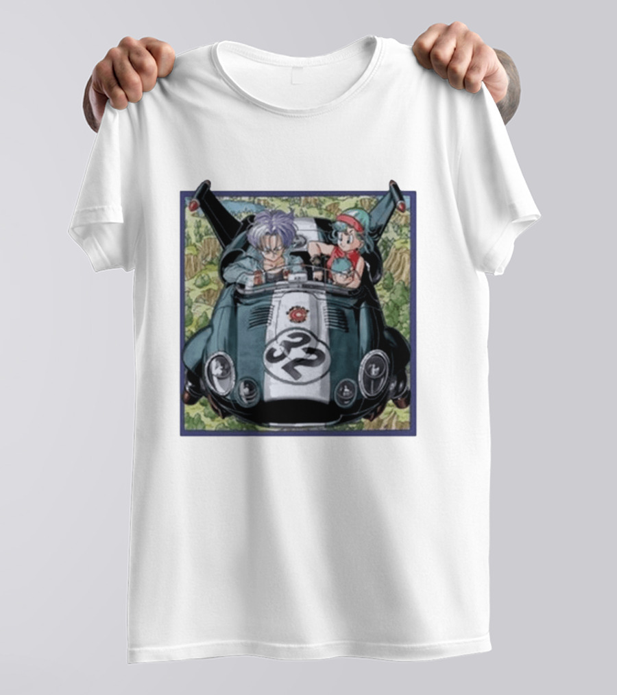 Dragon Ball Z Capsule Corp Adventure Trunks And Bulma Car Ride T-Shirt