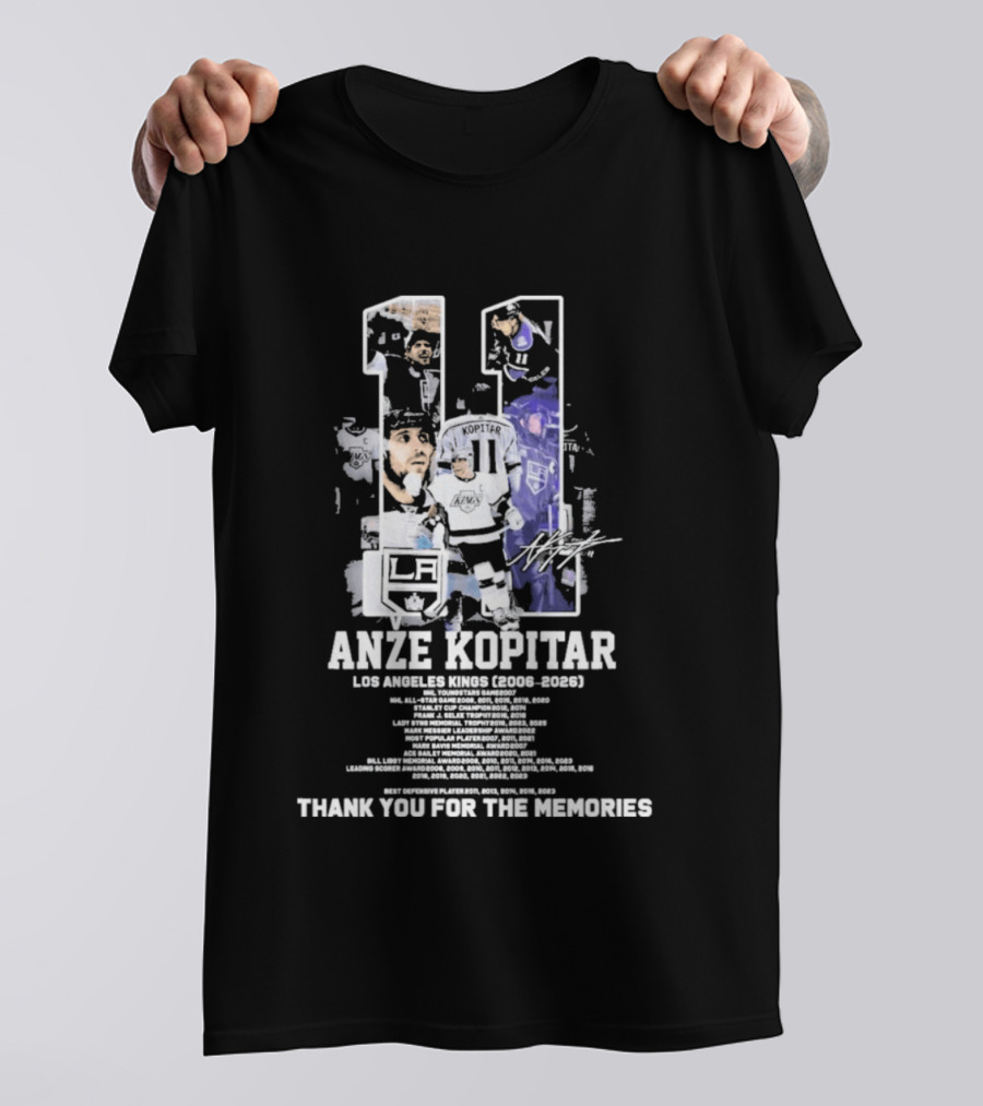 Anze Kopitar 11 Los Angeles Kings 2006 2026 Thank You For The Memories T-Shirt