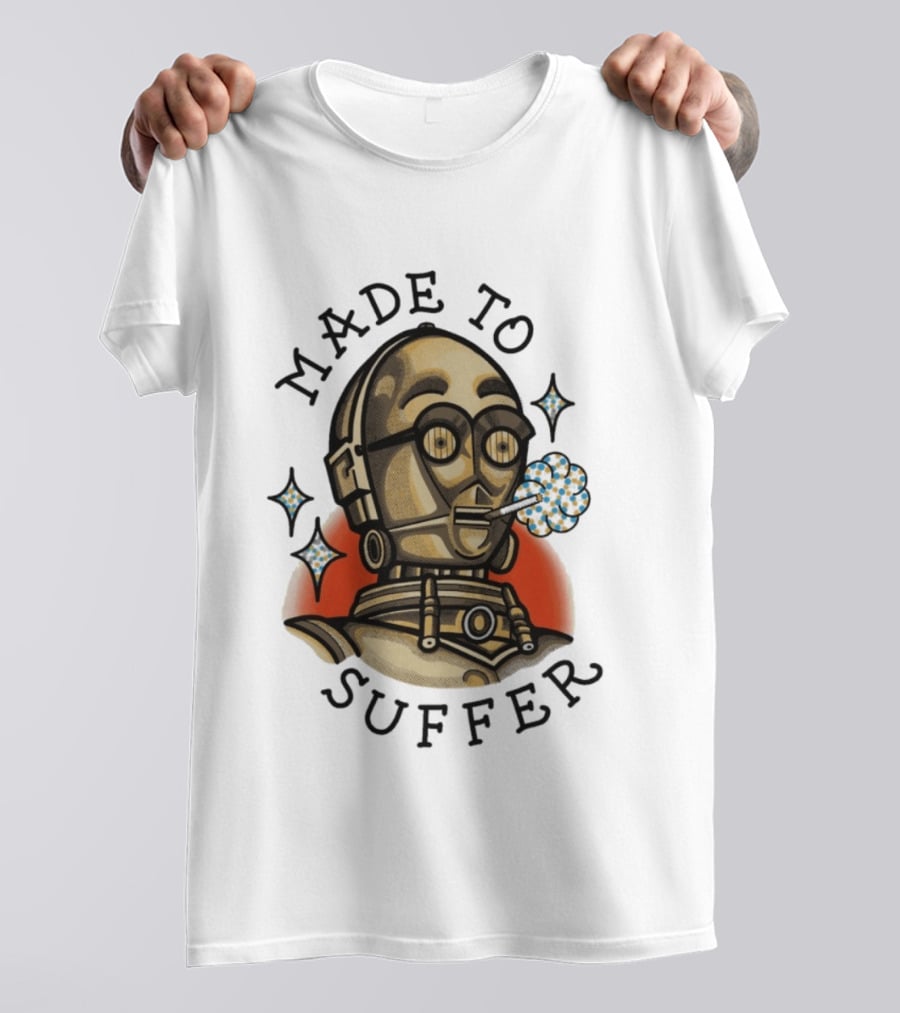 Made To Suffer Robot With Vintage Cartoon T-Shirt