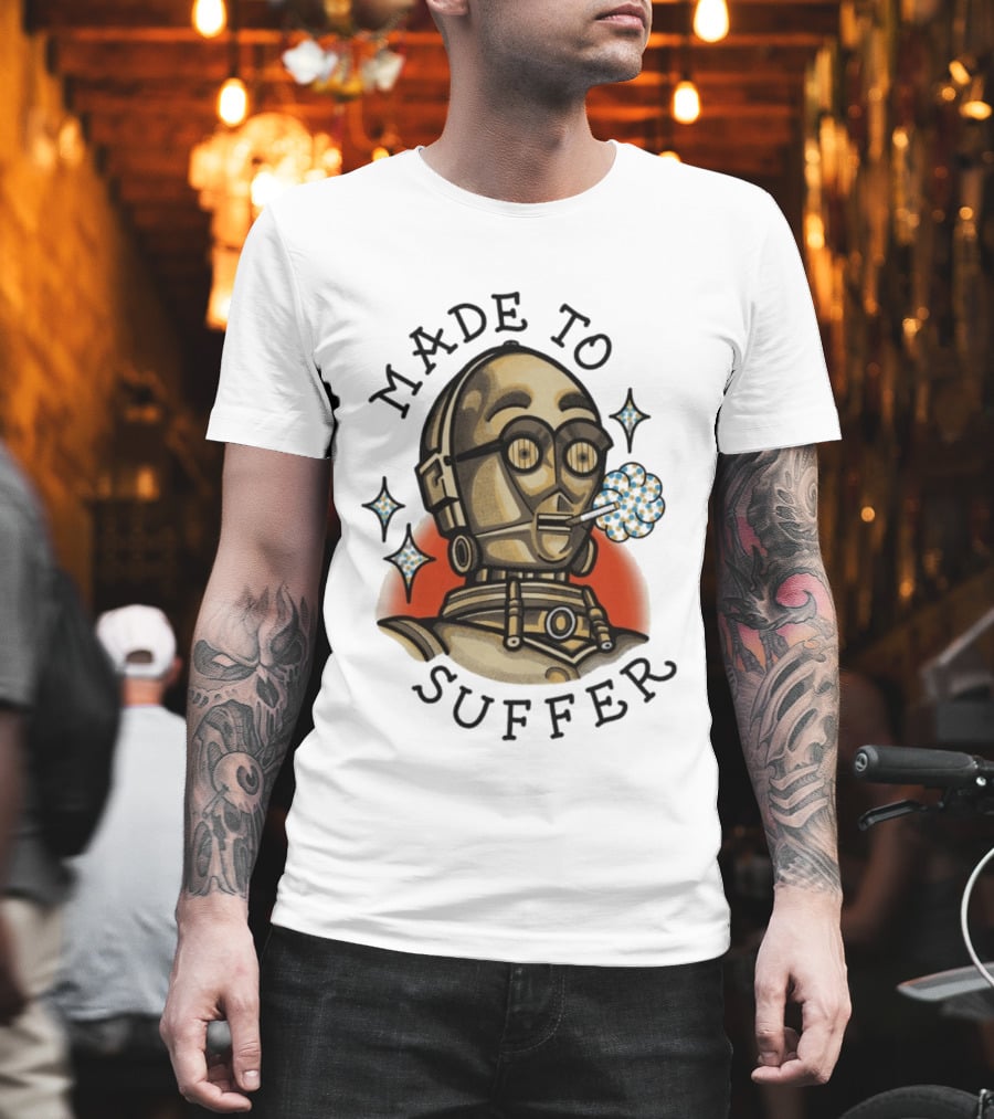 Made To Suffer Robot With Vintage Cartoon T-Shirt