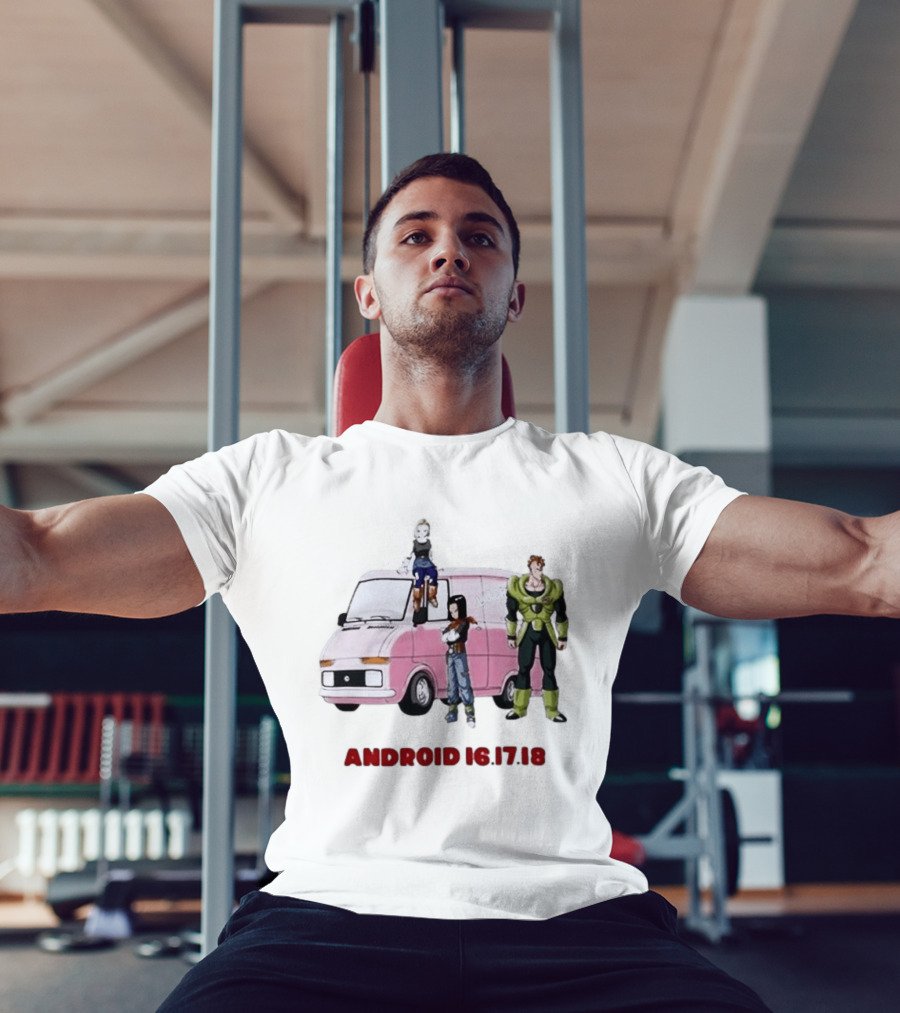 Dragon Ball Z Android 16 17 18 Pink Van Scene T-Shirt