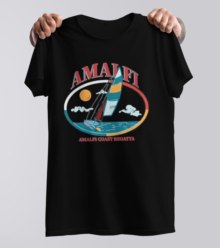 Amalfi Coast Regatta 12M Sailboat Sun And Sea T-Shirt