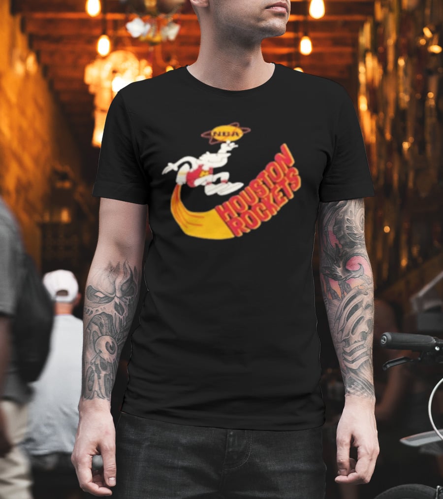 NBA Houston Rockets Retro Mascot Worn T-Shirt