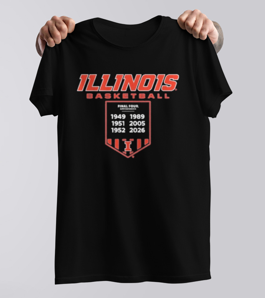 ILLINOIS Basketball Final Four Years Banner 1949 1951 1998 2005 2021 T-Shirt