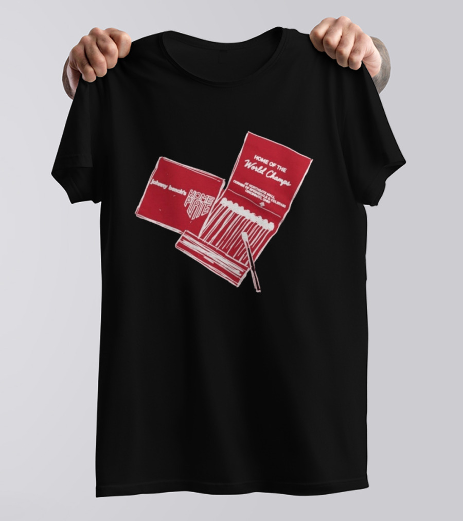 Johnny Bench Home Plate Matchbook Home Of The World Champs Crosley Field Cincinnati Ohio T-Shirt