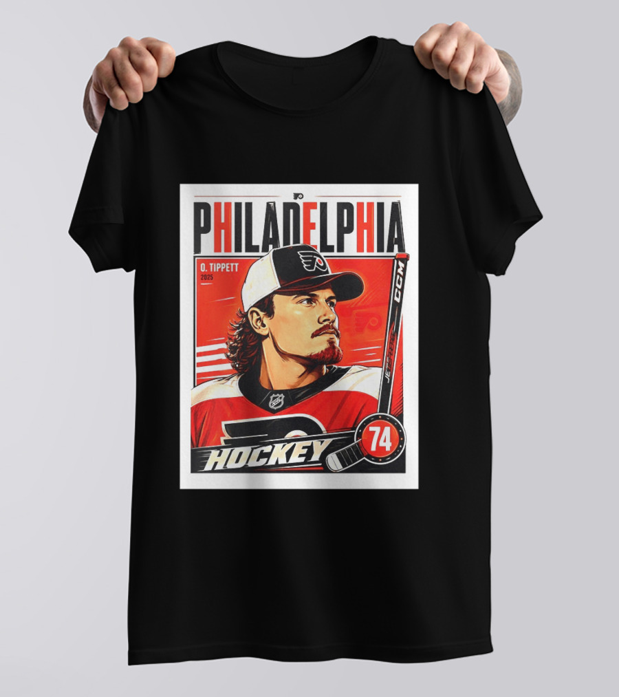 Owen Tippett 74 Philadelphia Flyers Hockey Vintage Style 2025 T-Shirt