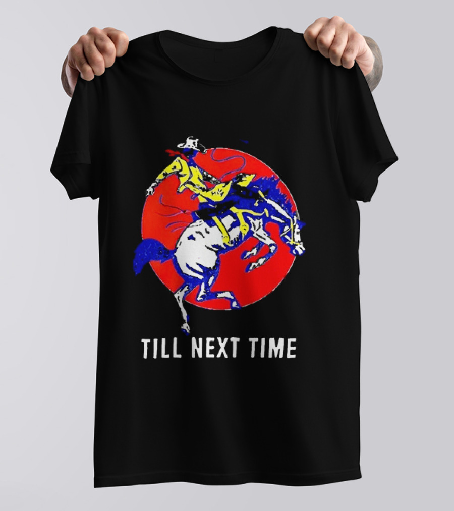 RJ Decker Till Next Time Rodeo Cowboy Riding Horse Iconic Red T-Shirt