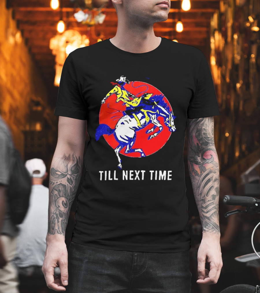 RJ Decker Till Next Time Rodeo Cowboy Riding Horse Iconic Red T-Shirt