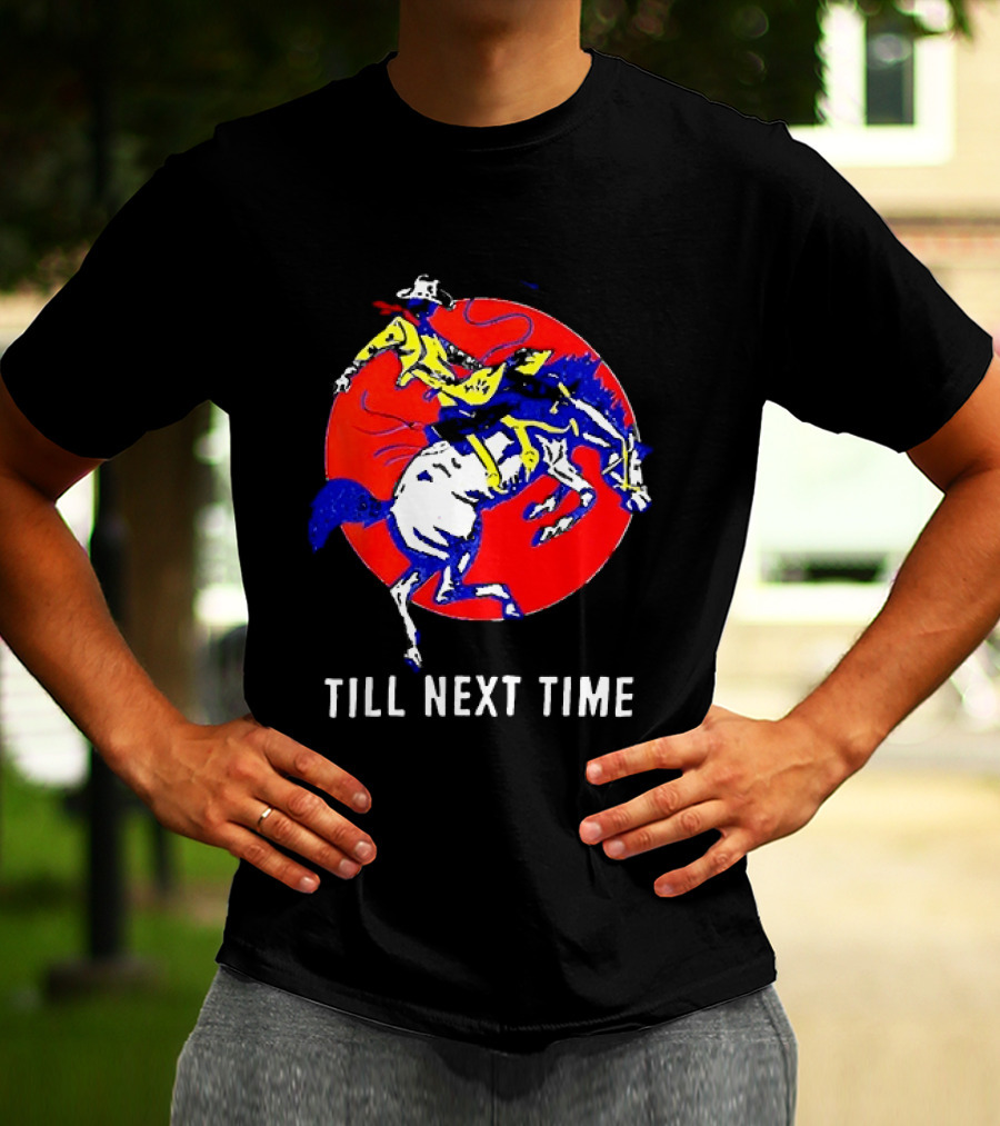 RJ Decker Till Next Time Rodeo Cowboy Riding Horse Iconic Red T-Shirt
