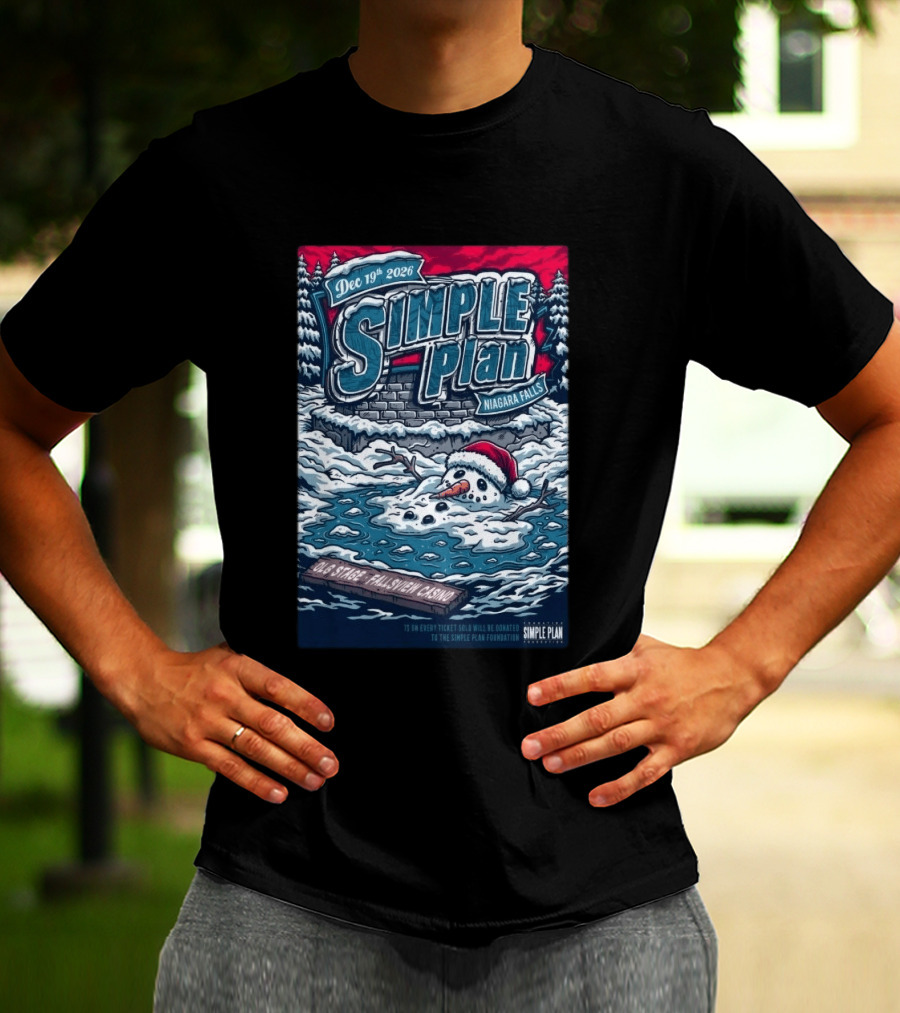 Dec 19 2026 Simple Plan Niagara Falls Frosted Holiday Show T-Shirt