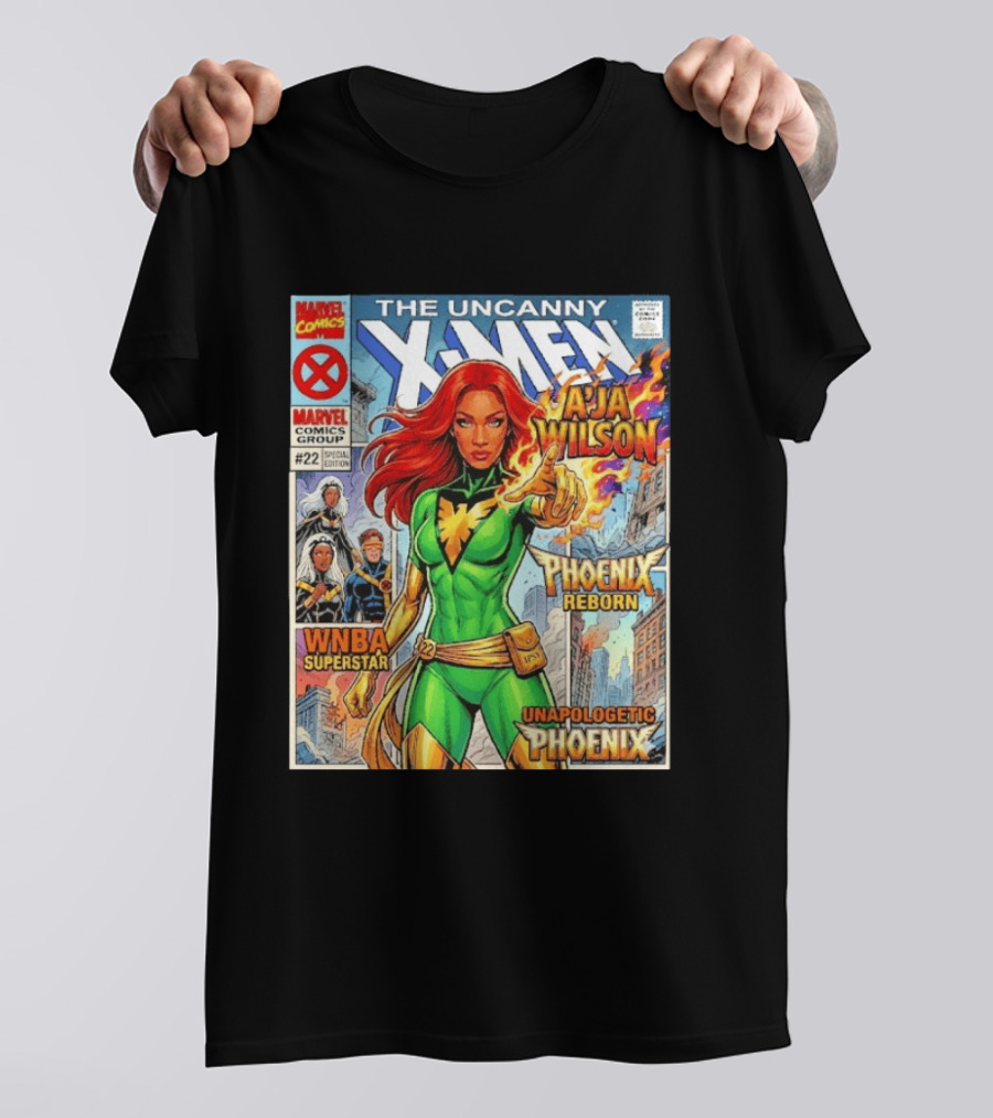 The Uncanny X Men A'Ja Wilson Phoenix Reborn WNBA Superstar Unapologetic Phoenix Comic T-Shirt
