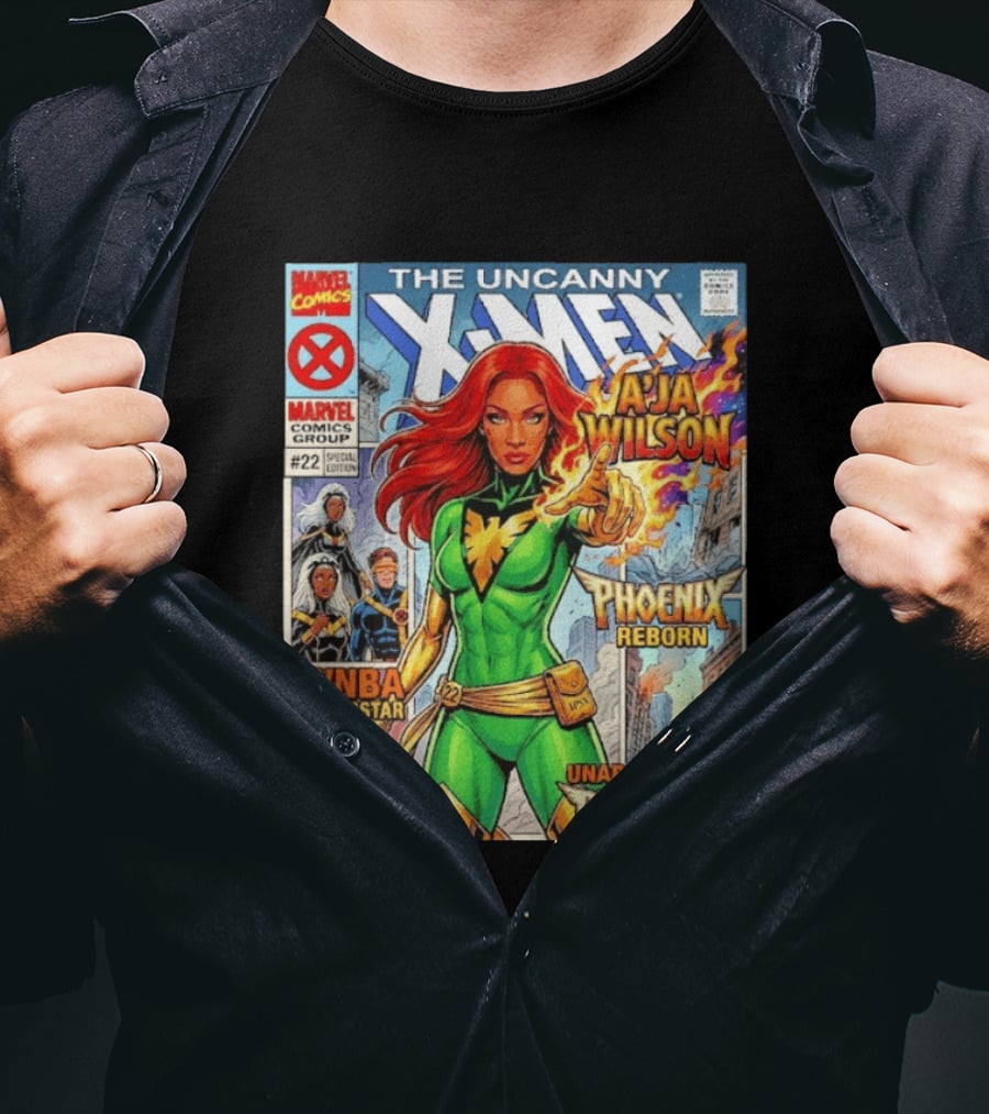 The Uncanny X Men A'Ja Wilson Phoenix Reborn WNBA Superstar Unapologetic Phoenix Comic T-Shirt