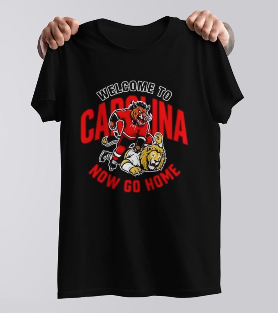 Welcome To Carolina Now Go Home Hurricanes Lion Dual Concept T-Shirt