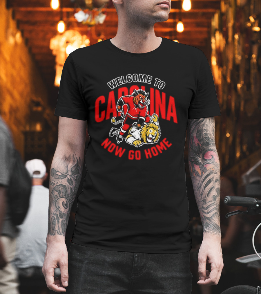 Welcome To Carolina Now Go Home Hurricanes Lion Dual Concept T-Shirt