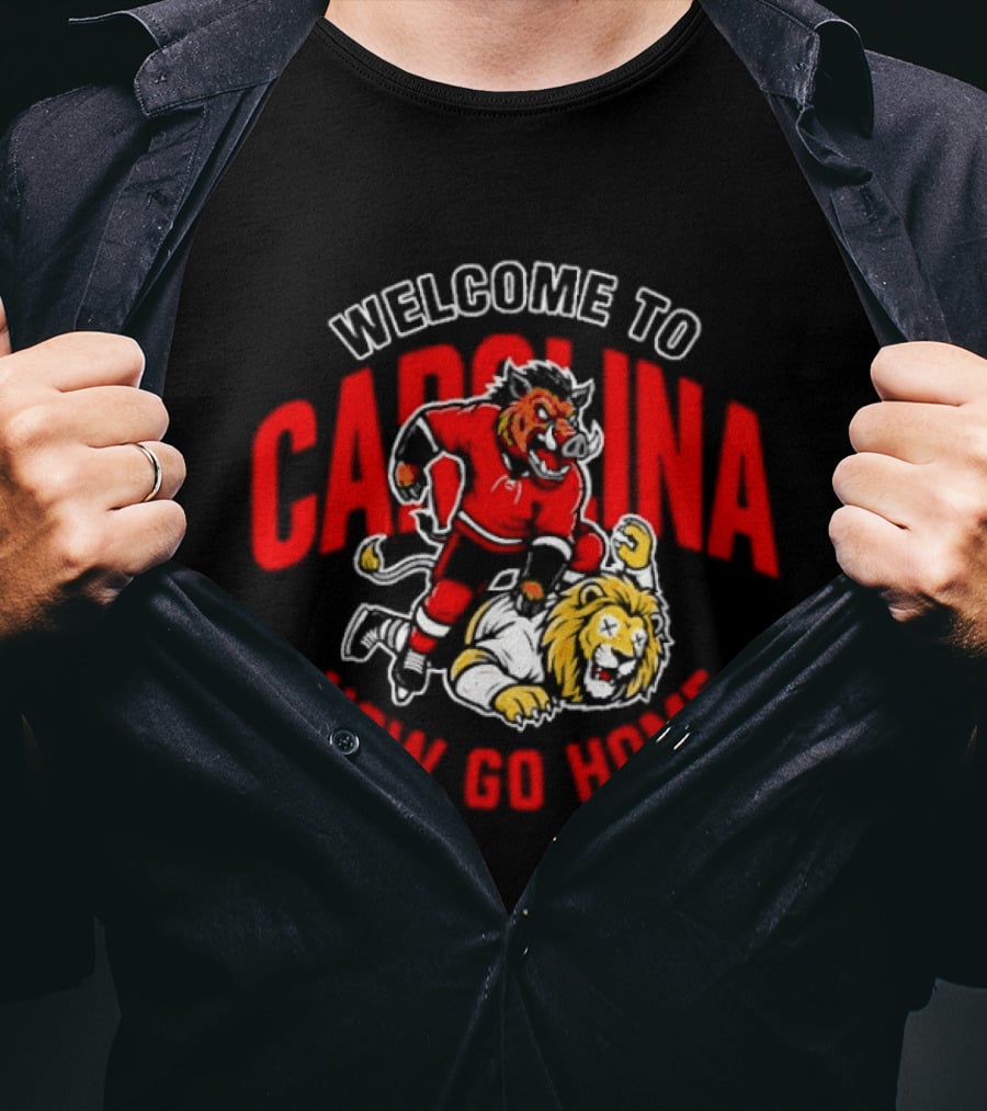 Welcome To Carolina Now Go Home Hurricanes Lion Dual Concept T-Shirt