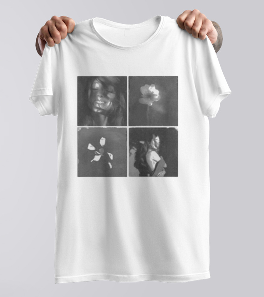 Ariana Grande Reflective Floral Portraits Petal Tile Photo T-Shirt