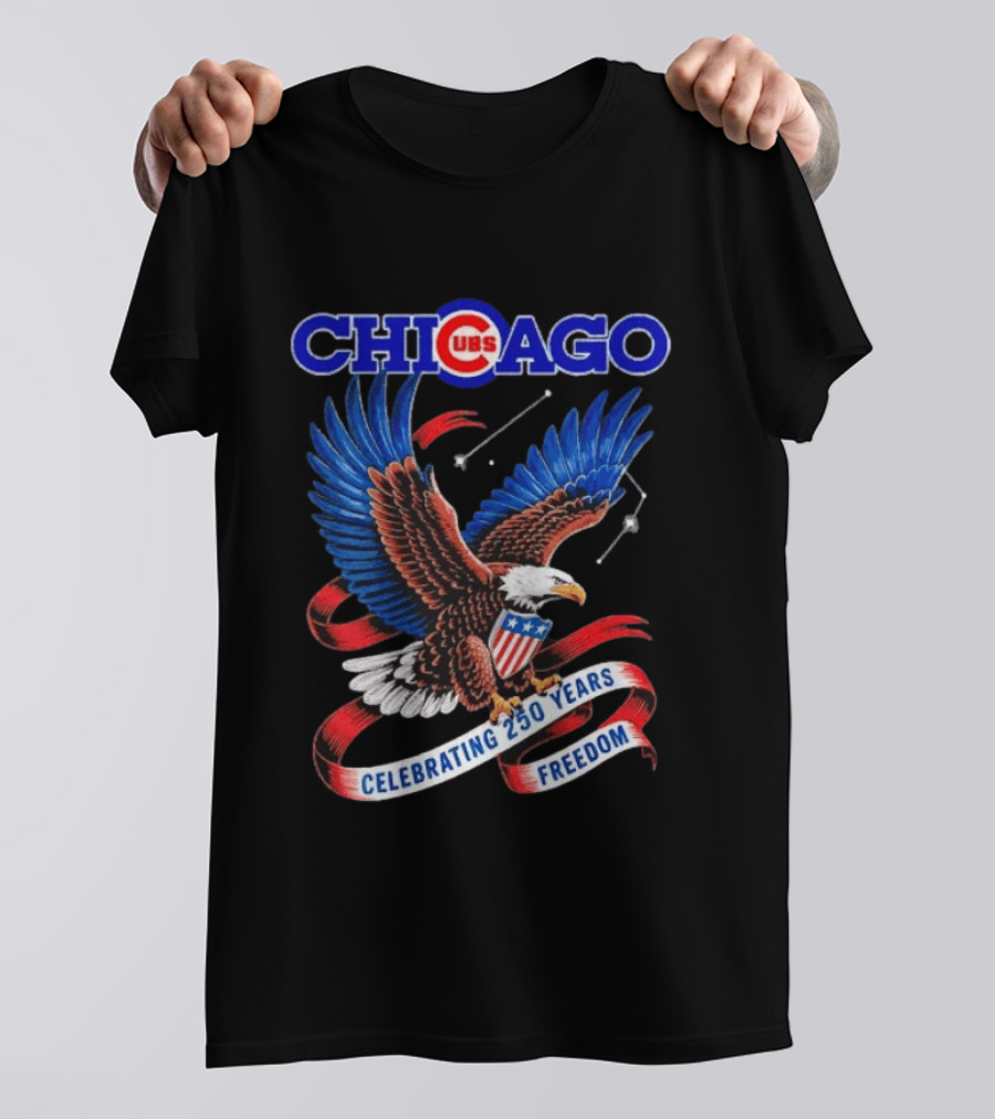 Chicago Cubs Bald Eagle Celebrating 250 Years Freedom T-Shirt