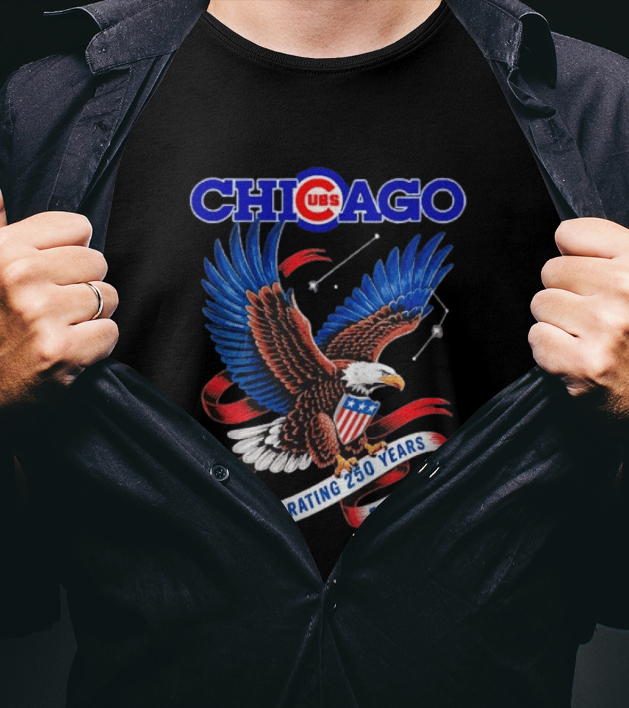 Chicago Cubs Bald Eagle Celebrating 250 Years Freedom T-Shirt