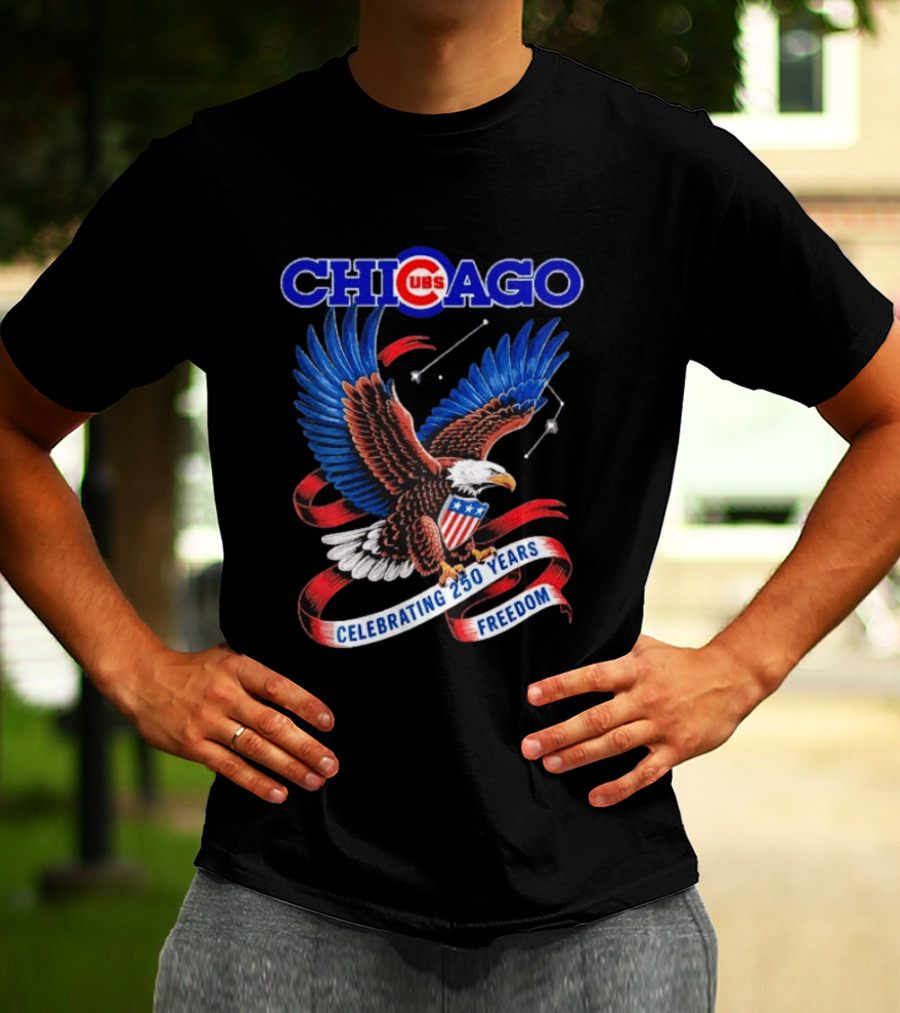 Chicago Cubs Bald Eagle Celebrating 250 Years Freedom T-Shirt