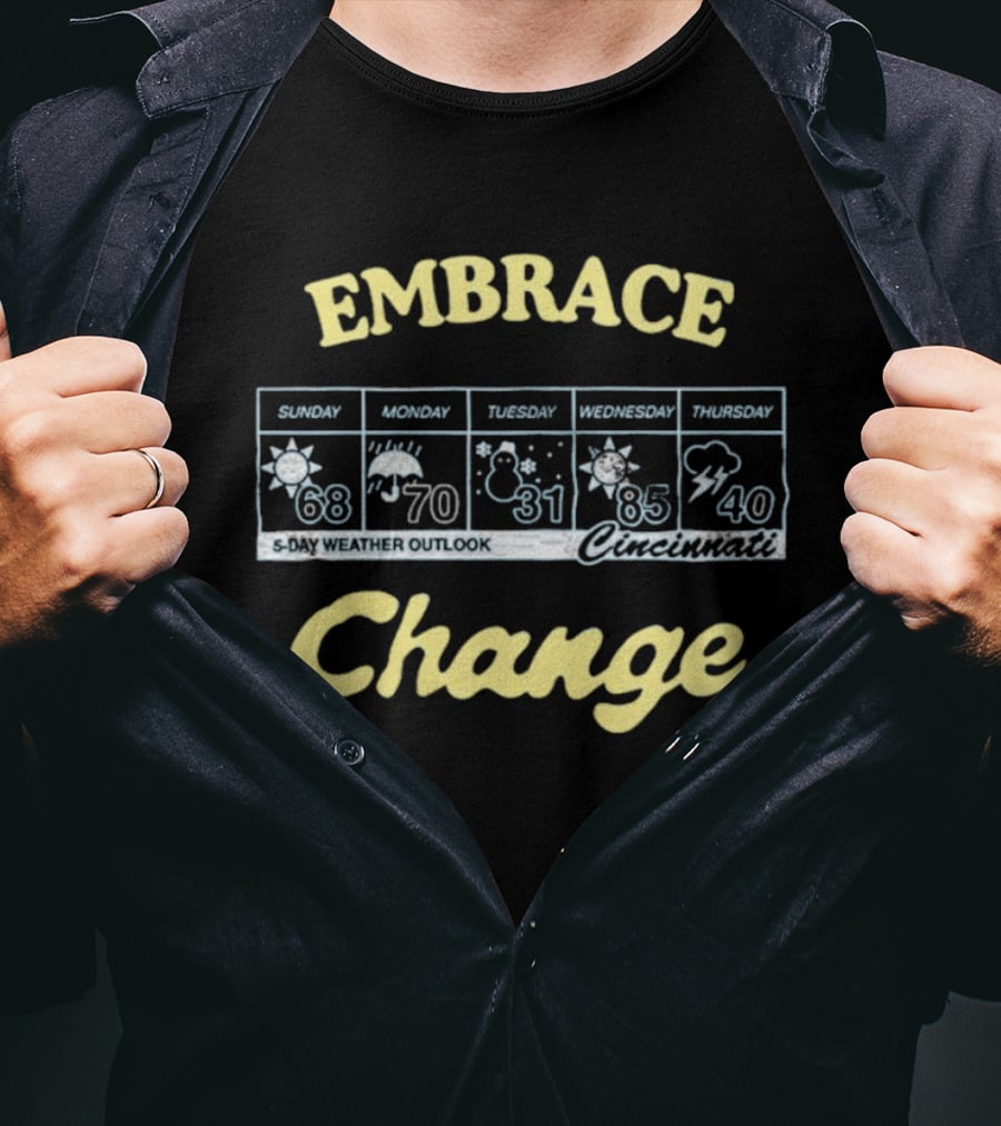 Cincinnati Embrace Change 5 Day Weather Outlook Forecast T-Shirt