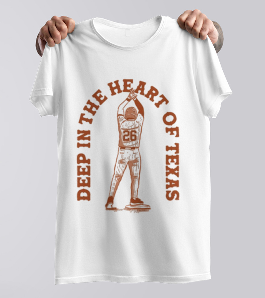 Deep In The Heart Of Texas 25 Baseball Player T-Shirt