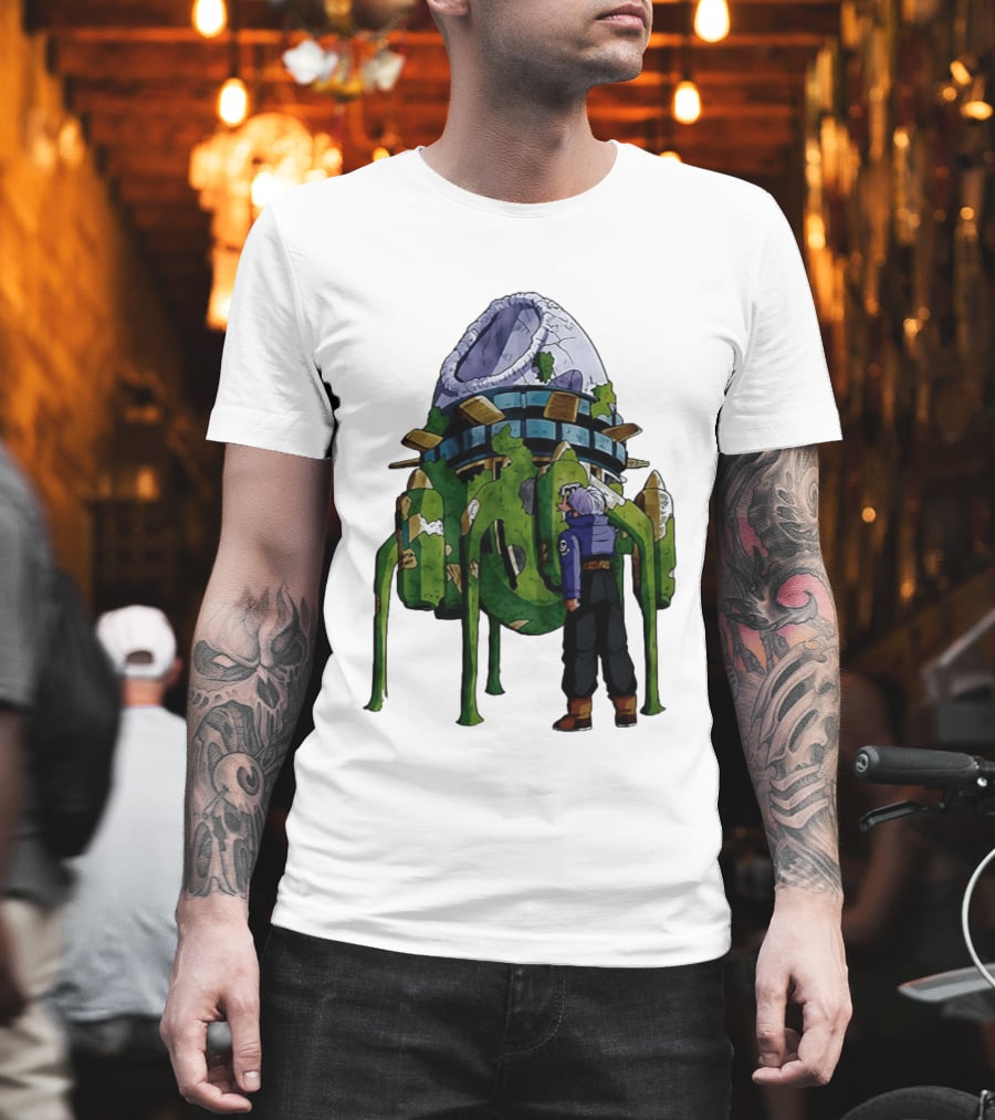 Dragon Ball Z Future Trunks Capsule Corp Time Machine Scene T-Shirt