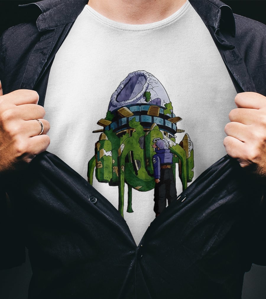 Dragon Ball Z Future Trunks Capsule Corp Time Machine Scene T-Shirt